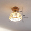 Axyaa Glass Wood LED Ceiling Lights Fixture Modern Ceiling Lamp