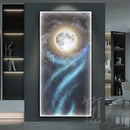 Axyaa Moon Meteor LED Wall Lamp - Modern Art Decoration for Bedroom, Living Room