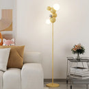 Axyaa Cream Globe Floor Lamp: Retro Bauhaus Style for Vintage Living Room Ambiance