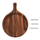 Axyaa Acacia Wood Cutting Board for Bread, Cheese, Steak, Pizza - Western Style Sushi Tray