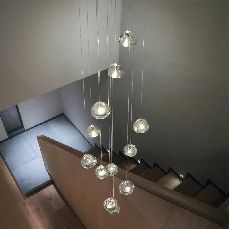 Axyaa Crystal LED Chandelier: Modern Luxury Ball Hanging Lamp