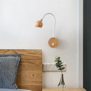 Nordic Wood LED Wall Lamp by Axyaa, Adjustable Bedroom Reading Light