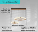 Axyaa Modern LED Ring Pendant Light - Gold Lustre Chandelier for Home Bedroom