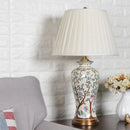 Axyaa Chinese Ceramic Table Lamp for Bedroom Study Night Light Decor