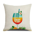 Axyaa Summer Farmhouse Linen Pillow Cover 45x45cm Beach Vacation Home Decor