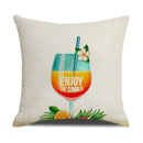 Axyaa Summer Farmhouse Linen Pillow Cover 45x45cm Beach Vacation Home Decor