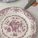 Axya Ceramic Dinner Plate with Hand-painted Rose Print - Vintage Western Steak Tableware