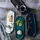 Axyaa Geometric Ceramic Sushi Plate Set