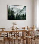 Axyaa Foggy Mountain Forest Canvas Poster for Modern Living Room Decor