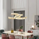 Axyaa Crystal LED Pendant Lights Remote Control Dimmable Steel Suspension Lamp