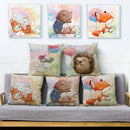 Axyaa Nordic Watercolor Animal Pillow Cover Set for Sofa, 45x45cm