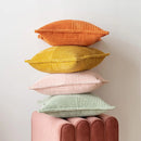 Axyaa Corduroy & Boho Striped Pillow Covers: Soft Broadside Decorative Cushion