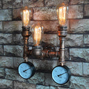 Axyaa Rust Water Pipe Wall Sconce Light Fixture for Industrial Decor