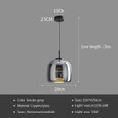 Axyaa Glass Pendant Light in Cognac Smoke LED12w Luxury Hanging Lamp