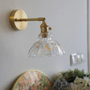 Axyaa Copper Rotatable Pull Chain LED Wall Lamp Glass Flower Stair Light
