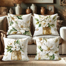 Axyaa Magnolia Butterfly Glass Jar Throw Pillow Covers