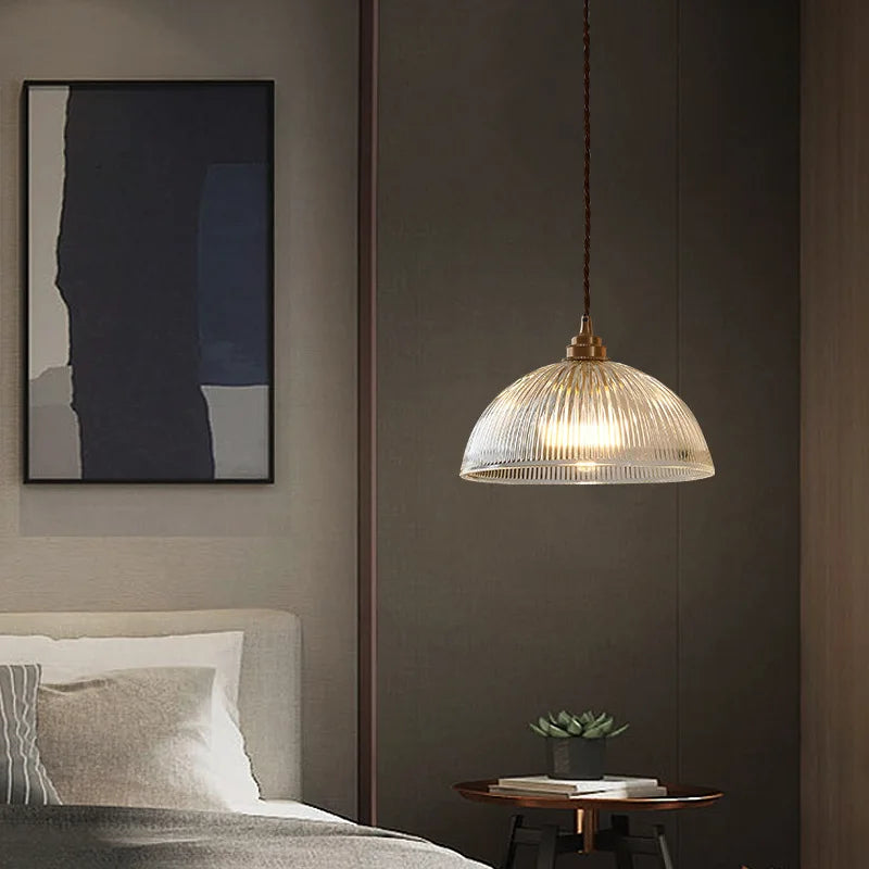Axyaa Copper Glass LED Pendant Chandelier for Home Decor
