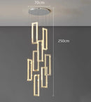 Axyaa Nordic Crystal LED Chandelier for Living Room Staircase and Indoor Lighting