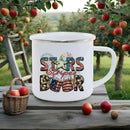 Axyaa Independence Enamel Mug: American Flag Coffee Cup for Freedom Lovers.