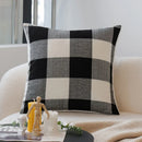 Axyaa Plush Plaid Cushion Cover - Soft & Modern 45x45cm Home Decor