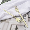 Axyaa 24-Piece Stainless Steel Champagne Gold Cutlery Set