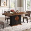 Axyaa Farmhouse Wood Dining Table, Seats 4-6, 55" Rectangular Kitchen & Living Room Table