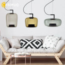 Axyaa Double Layer Glass Pendant Lamp LED Hanging Light for Home and Business Decor