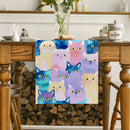 Axyaa Abstract Cat Table Runner for Farmhouse Dining Decor