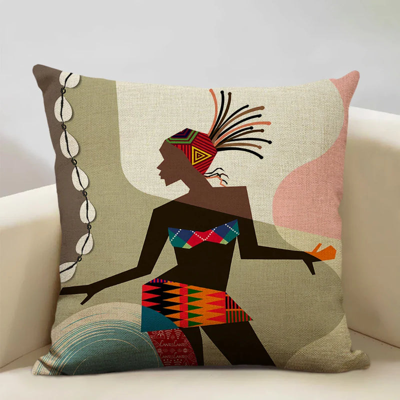 Axyaa African Ladies Decorative Pillow Case for Fashionable Home Decor