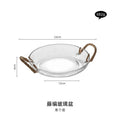 Axyaa Rattan Glass Plate: Japanese-Inspired, Retro Snack & Salad Server