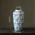 Axyaa Blue White Ceramic Vase Flower Arrangement Desktop Decorative Hydroponic Dried Flower Glass Vase