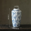 Axyaa Blue White Ceramic Vase Flower Arrangement Desktop Decorative Hydroponic Dried Flower Glass Vase