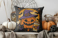 Axyaa Halloween Ghosts & Floral Pillow Cover for Sofa, Bedroom, Car