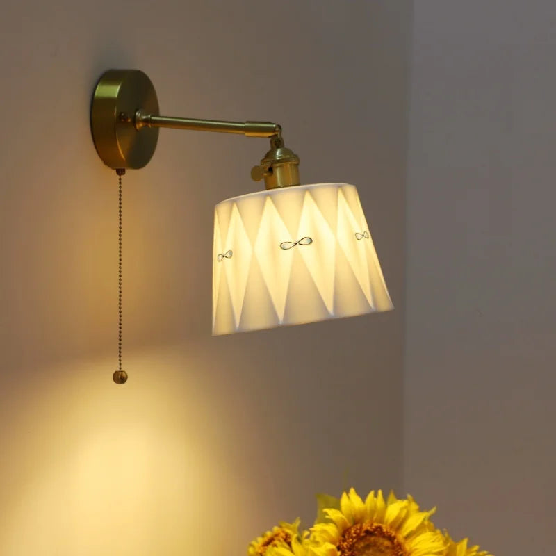 Axyaa Ceramic Hand-painted LED Wall Light Fixture for Modern Spaces