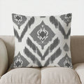 Axyaa Gray Leaf Pattern Decorative Pillow Cover for Sofa, Bedroom, Car