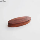 Axya Oval Walnut Dim Sum Plate | Restaurant & Sushi Wooden Specialty Tableware