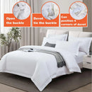 Axyaa 3-Piece Cotton Duvet Set with 3 Sided Zipper for Ultimate Convenience