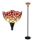 Axyaa Industrial Stained Glass Torchiere Floor Lamp