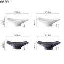 Axyaa Ceramic High-Footed Square Serving Plate for Molecular Cuisine Restaurants