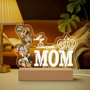 Axyaa Custom Acrylic Photo Night Light - Personalized LED Dimmable Nightlight for Mom