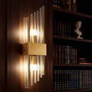 Axyaa Stainless Steel Beveled Glass Wall Sconce, LED for Home Decor & Bedside Lighting
