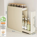 Axyaa Kitchen Pull-out Spice Rack Seasoning Organizer for Countertop Storage