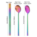 Axyaa Stainless Steel Matte Dinnerware Set 8Pcs Flatware Spoon Chopsticks