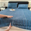 Rabbit Velvet Thicken Fitted Sheet Set Axyaa Warmth Bed Sheet Queen King Size
