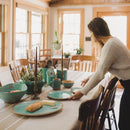 Axyaa Rustic Turquoise 16-Piece Ceramic Dinnerware Set