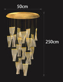 Axyaa Modern LED Pendant Chandeliers for Living Room Staircase Indoor Lighting
