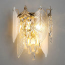 Axyaa Crystal Leaf Wall Lamp - Postmodern Light Luxury for Bedroom and Living Room