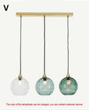 Axyaa Glass Chandelier LED Pendant Light - Colorful Nordic Hanging Lamp