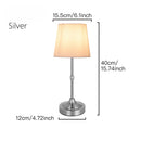 Axyaa LED Gold Table Lamp with Fabric Shade for Bedroom Living Room Office