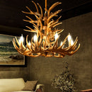 Axyaa Deer Horn Chandelier for Retro Living Room Decor